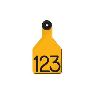 Universal Medium Calf Ear Tags with Engraved Numbers Yellow/Black Center - Item # 44237
