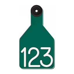 Universal Medium Calf Ear Tags w/ Engraved Numbers Green/White Center - Item # 44237