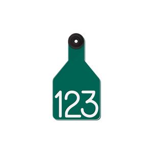 Universal Medium Calf Ear Tags with Engraved Numbers Green/White Center - Item # 44237