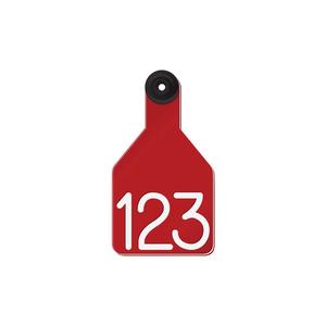 Universal Medium Calf Ear Tags with Engraved Numbers Red/White Center - Item # 44237