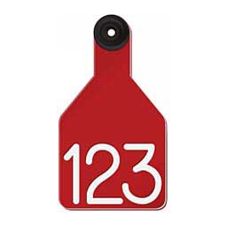 Universal Medium Calf Ear Tags w/ Engraved Numbers Red/White Center - Item # 44237