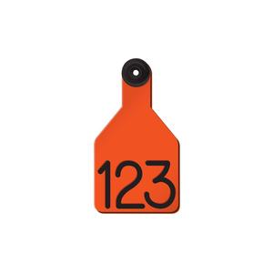 Universal Medium Calf Ear Tags with Engraved Numbers Orange/Black Center - Item # 44237