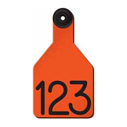 Universal Medium Calf Ear Tags w/ Engraved Numbers Orange/Black Center - Item # 44237