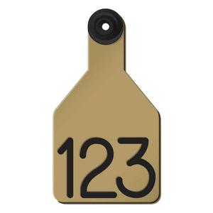 Universal Medium Calf Ear Tags with Engraved Numbers Gold/Black Center - Item # 44237