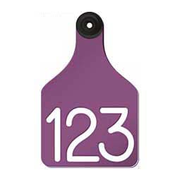 Universal Large Cattle Ear Tags w/ Engraved Numbers Purple/White Center - Item # 44238