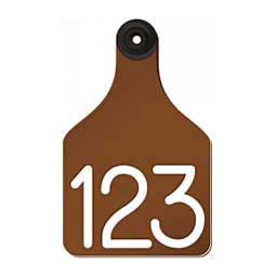 Universal Large Cattle Ear Tags w/ Engraved Numbers Brown/White Center - Item # 44238