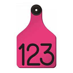 Universal Large Cattle Ear Tags w/ Engraved Numbers Pink/Black Center - Item # 44238