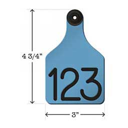 Universal Large Cattle Ear Tags w/ Engraved Numbers Blue/Black Center - Item # 44238