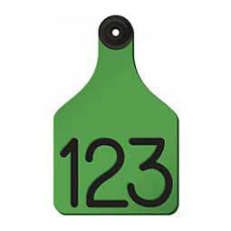 Universal Large Cattle Ear Tags w/ Engraved Numbers Green/Black Center - Item # 44238
