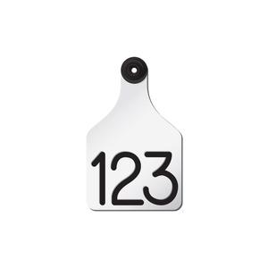 Universal Large Cattle Ear Tags with Engraved Numbers White/Black Center - Item # 44238
