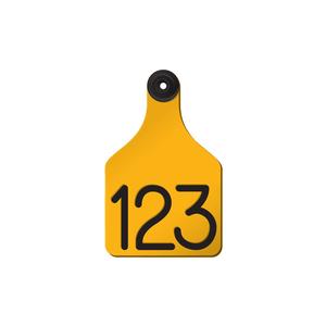 Universal Large Cattle Ear Tags with Engraved Numbers Yellow/Black Center - Item # 44238