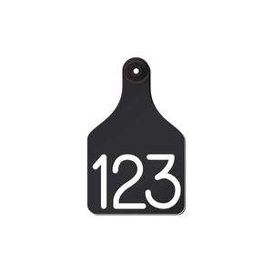 Universal Large Cattle Ear Tags with Engraved Numbers Black/White Center - Item # 44238