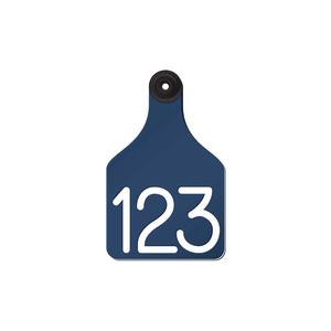 Universal Large Cattle Ear Tags with Engraved Numbers Blue/White Center - Item # 44238