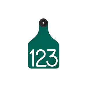 Universal Large Cattle Ear Tags with Engraved Numbers Green/White Center - Item # 44238