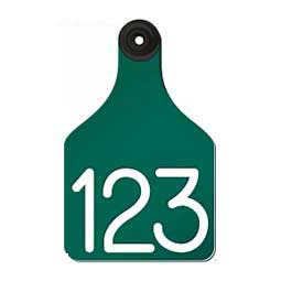 Universal Large Cattle Ear Tags w/ Engraved Numbers Green/White Center - Item # 44238