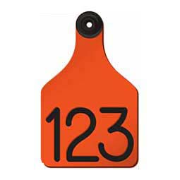 Universal Large Cattle Ear Tags w/ Engraved Numbers Orange/Black Center - Item # 44238