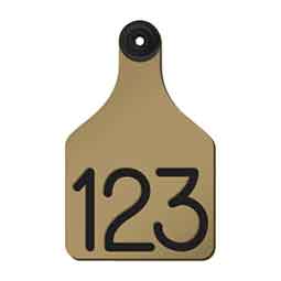 Universal Large Cattle Ear Tags w/ Engraved Numbers Gold/Black Center - Item # 44238