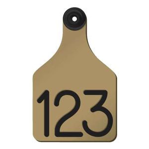 Universal Large Cattle Ear Tags with Engraved Numbers Gold/Black Center - Item # 44238