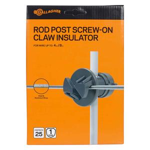 Rod Post Screw-on Claw Insulator with Locking Tab Black 25 ct - Item # 44555