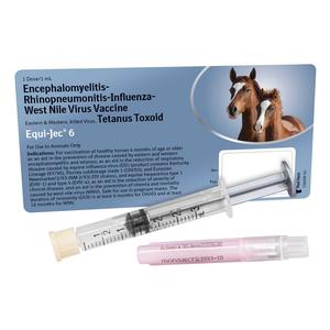 Equi-Jec 6 (West Nile + 2-way Sleeping Sickness + Tet + Flu + Rhino) Equine Vaccine 1 dose syringe - Item # 44653