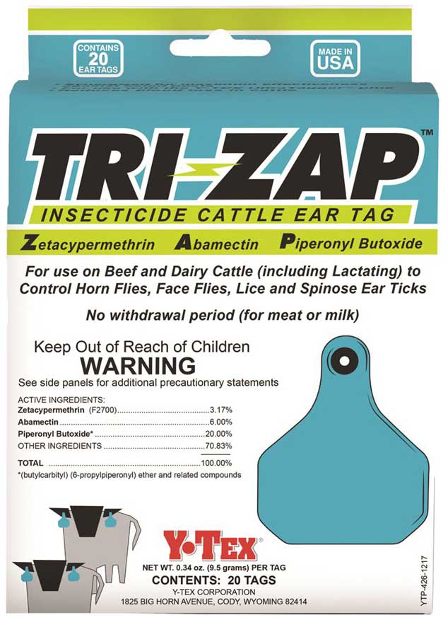 Valley Vet - Tri-Zap Insecticide Cattle Ear Tags Y-Tex - Fly Tags | Fly ...