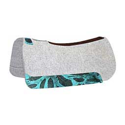 The Rancher Horse Saddle Pad with Wear Leather Designs Turquoise Feathers - Item # 45002