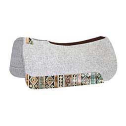 The Rancher Horse Saddle Pad with Wear Leather Designs Turquoise Brown Navajo - Item # 45002