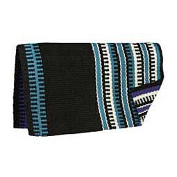 Reversible Patterned New Zealand Wool Horse Saddle Blanket Turquoise/Black - Item # 45578