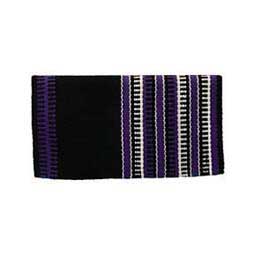 Reversible Patterned New Zealand Wool Horse Saddle Blanket Turquoise/Black - Item # 45578
