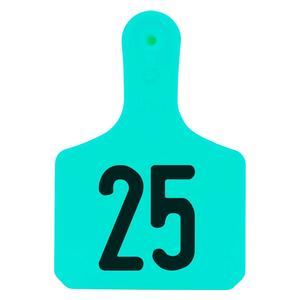 Y-Tag Numbered One-Piece Calf ID Ear Tags Turquoise - Item # 45677
