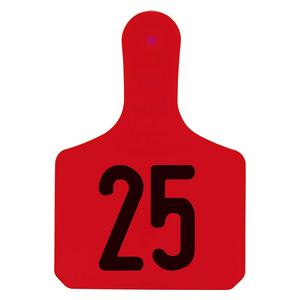 Y-Tag Numbered One-Piece Calf ID Ear Tags Red - Item # 45677