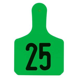 Y-Tag Numbered One-Piece Calf ID Ear Tags Green - Item # 45677