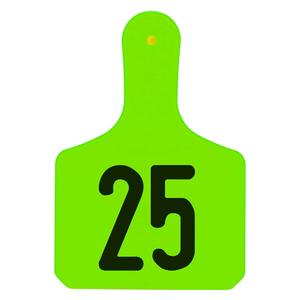 Y-Tag Numbered One-Piece Calf ID Ear Tags Chartreuse - Item # 45677