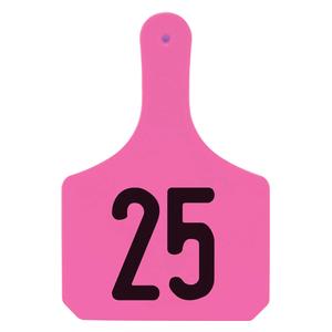 Y-Tag Numbered One-Piece Cow ID Ear Tags Pink - Item # 45679