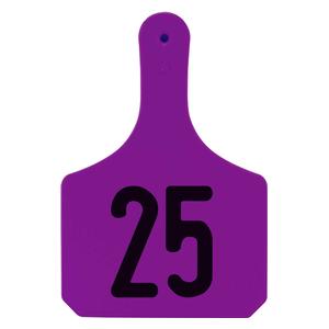 Y-Tag Numbered One-Piece Cow ID Ear Tags Purple - Item # 45679