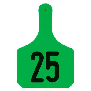 Y-Tag Numbered One-Piece Cow ID Ear Tags Green - Item # 45679