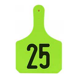 Y-Tag Numbered One-Piece Cow ID Ear Tags Chartreuse - Item # 45679