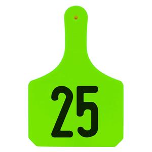 Y-Tag Numbered One-Piece Cow ID Ear Tags Chartreuse - Item # 45679