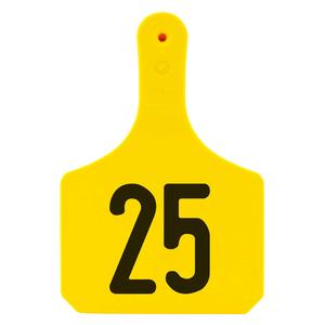 Y-Tag Numbered One-Piece Cow ID Ear Tags Yellow - Item # 45679