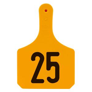Y-Tag Numbered One-Piece Cow ID Ear Tags Orange - Item # 45679