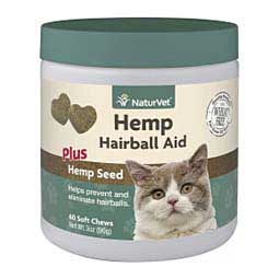 Hemp Hairball Aid Soft Chews for Cats 60 ct - Item # 45746