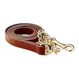 1-in Leather Lead with Chain Chestnut - Item # 45952