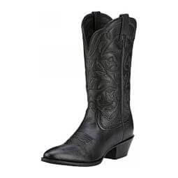 Heritage Western R Toe 11-in Cowgirl Boots Black Deertan - Item # 46132