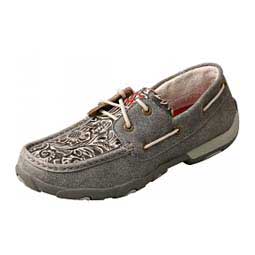 Tooled Womens Driving Mocs Gray - Item # 46504