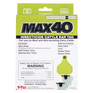 Max40 Insecticide Ear Tags for Cattle