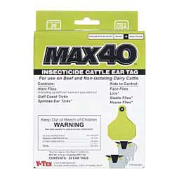 Max40 Insecticide Ear Tags for Cattle 20 ct - Item # 46630