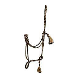 Hand Braided Premium Rope Horse Halter with Lead Black/Gold - Item # 46660