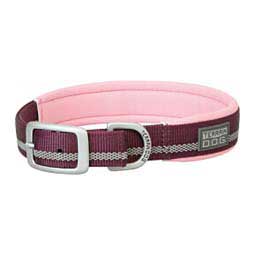 Reflective Neoprene Lined Dog Collar Plum Wine - Item # 46788
