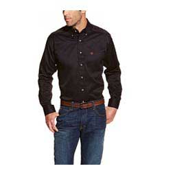 Solid Twill Long Sleeve Mens Shirt Black - Item # 46859