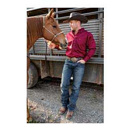 Solid Twill Long Sleeve Mens Shirt Burgundy - Item # 46859